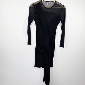 ASOS Womens Mini Bodycon Dress Size 4 Sheer Drapey Dark Fairy Whimsigoth
